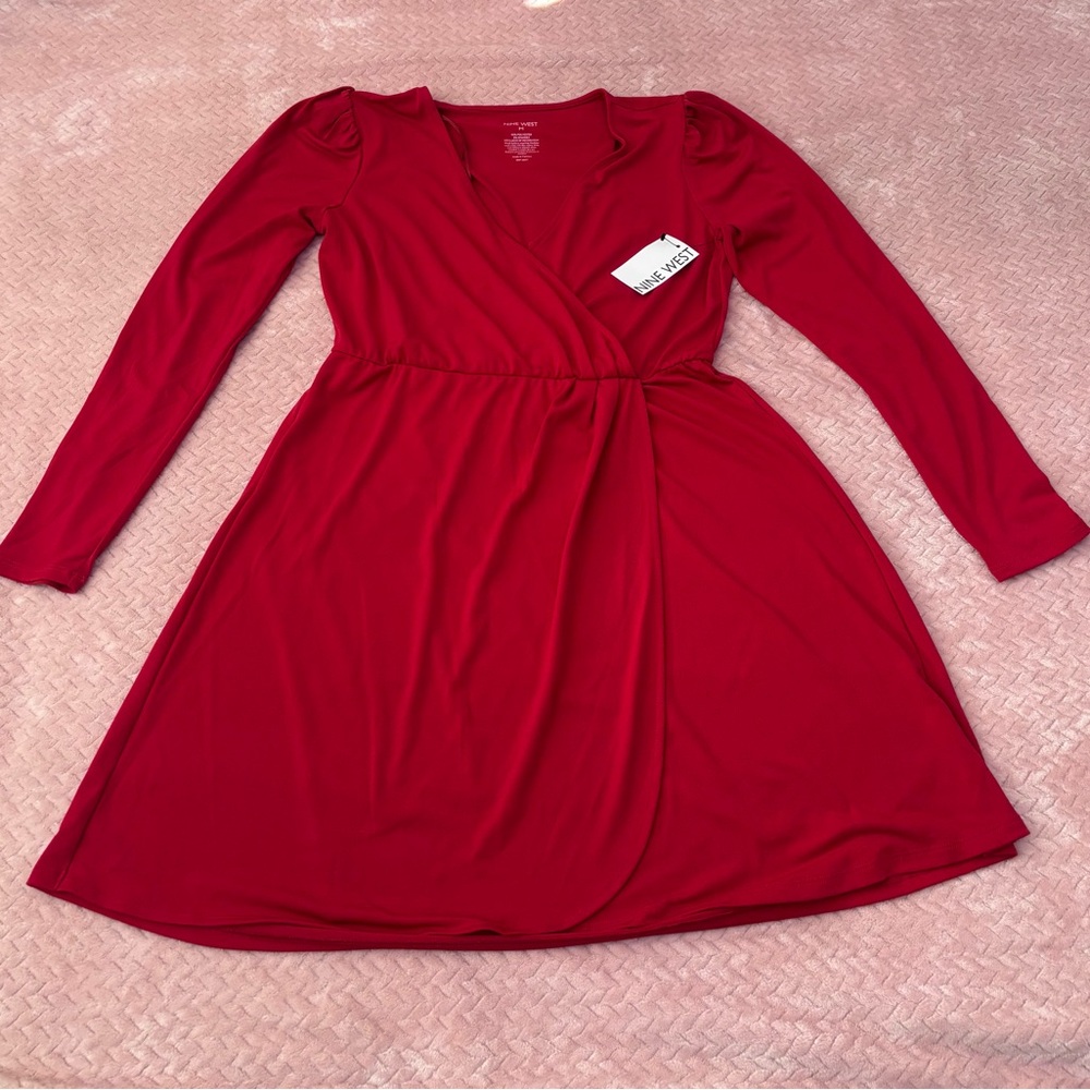 Nine West Deep Fuchsia Wrap Dress